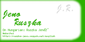 jeno ruszka business card